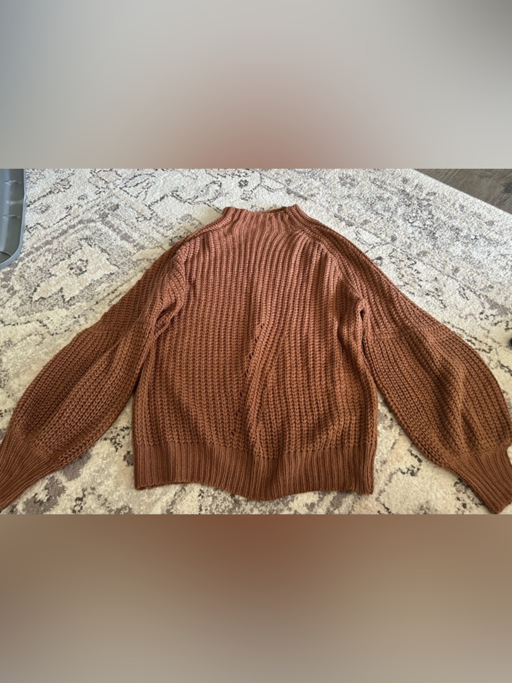 Cozy Chunky Knit Sweater in Rust Brown